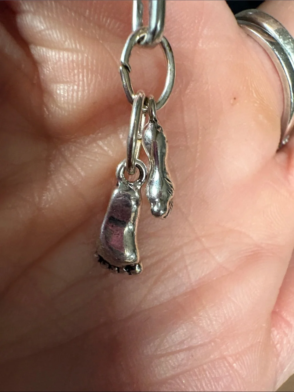 Silver Baby Foot Charm - Picture 2 of 5